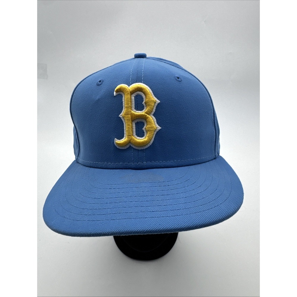 New Era Red Sox City Connect Hat Mens 7 1/4 Blue Yellow Good MLB UCLA 59FIFTY